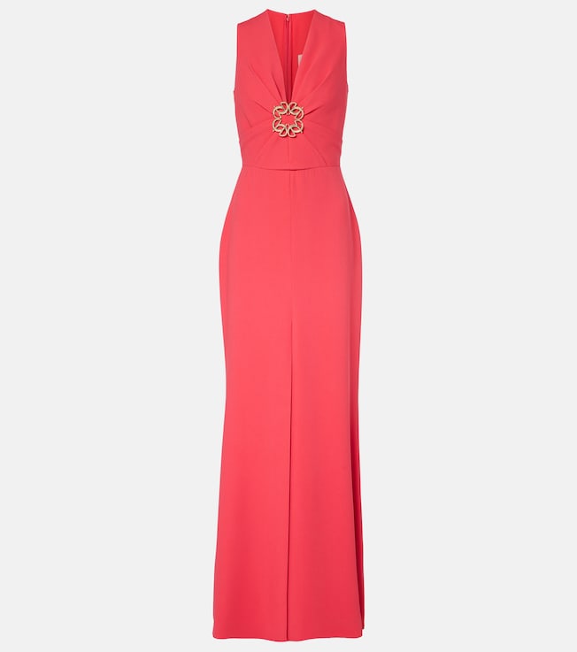 Gathered embellished cady gown | Elie Saab
