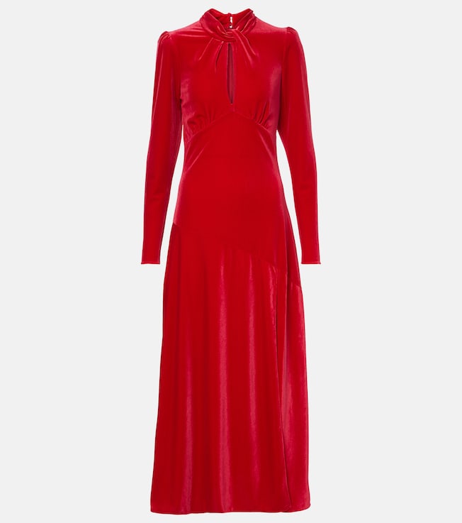 Velvet jersey midi dress | Ganni