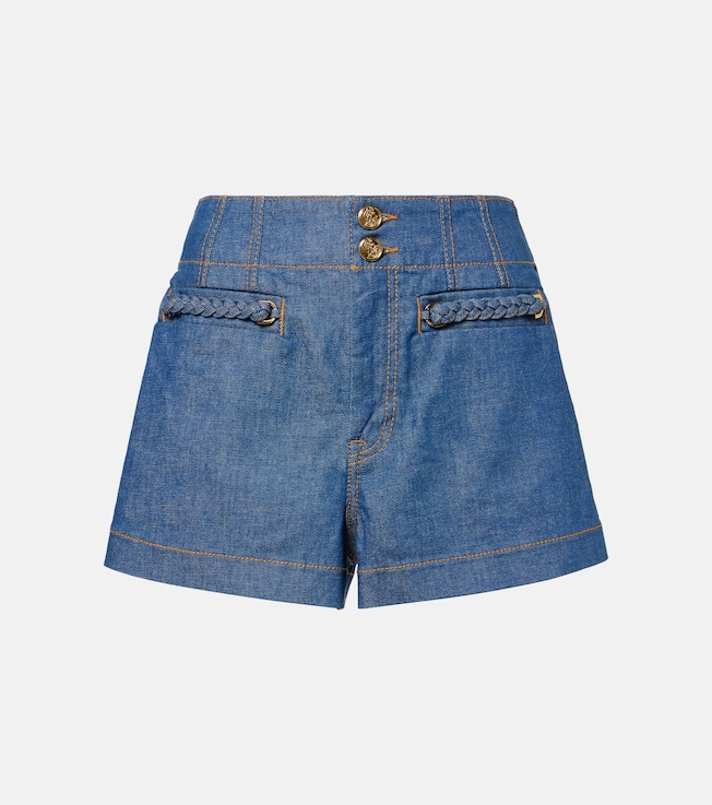 Wylie high-rise denim shorts | Zimmermann