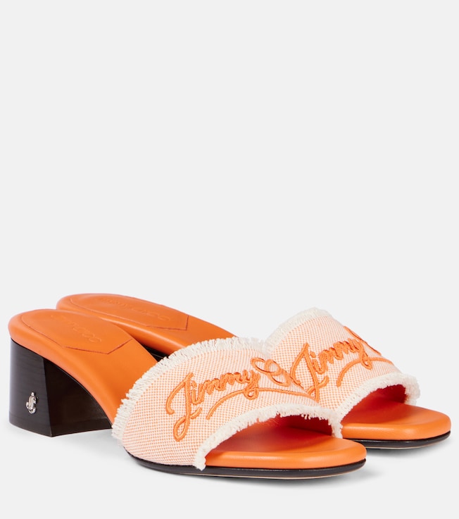 Joa 45 embroidered canvas mules | Jimmy Choo