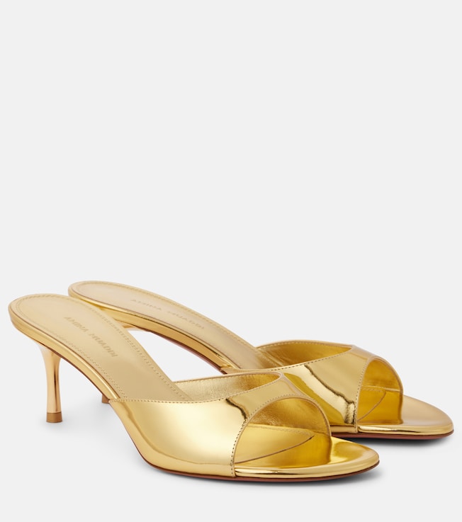 Jeanne 60 metallic leather mules | Amina Muaddi