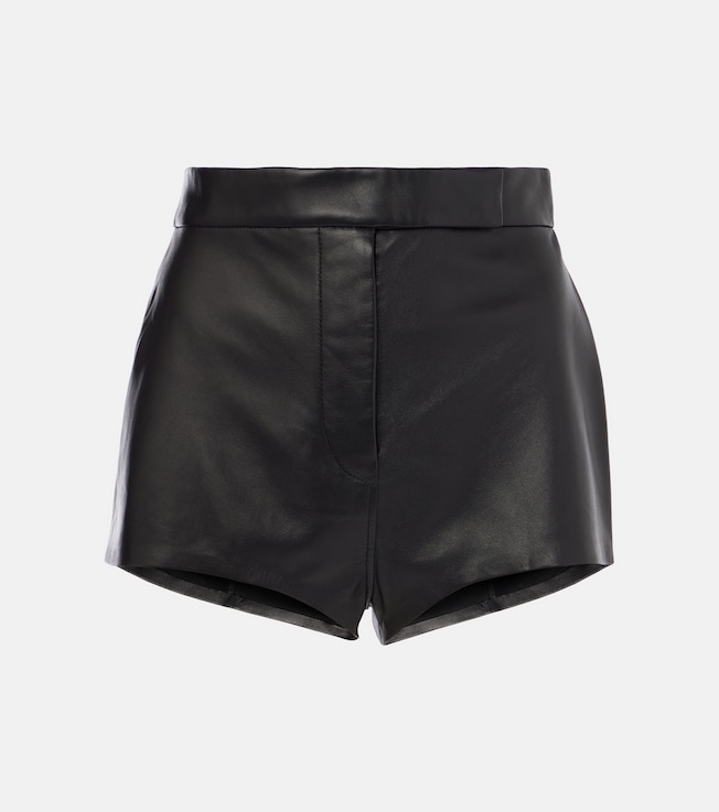High-rise leather shorts | Alex Perry