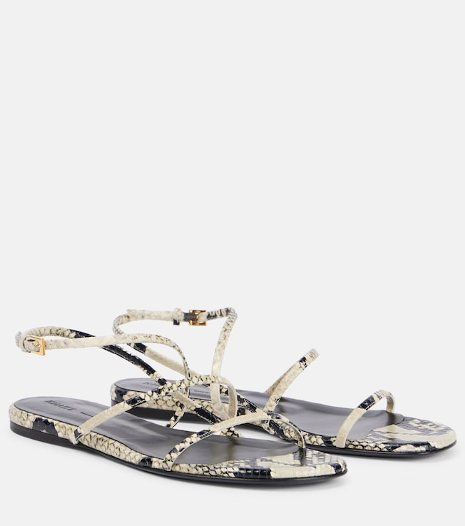 Loop snake-effect leather sandals | Khaite