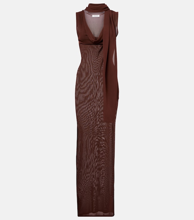 Scarf-detail draped maxi dress | Aya Muse