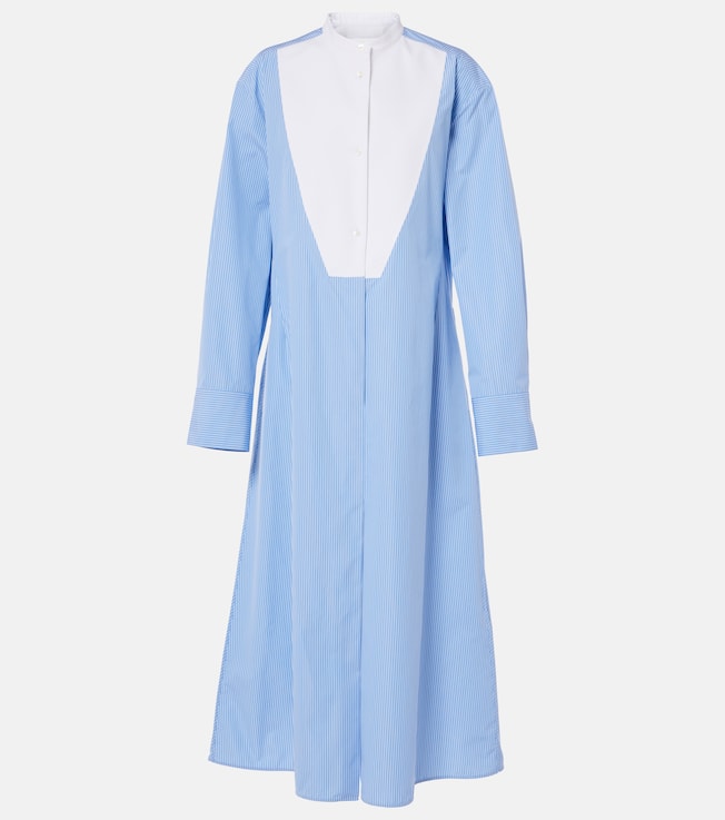 Pinstripe cotton shirt dress | Jil Sander