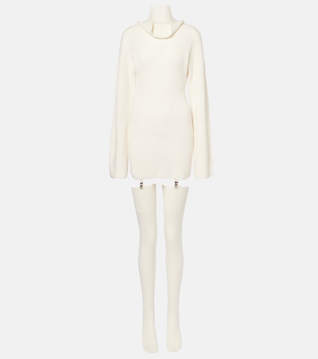 Cursa cashmere sweater dress and socks | Aya Muse
