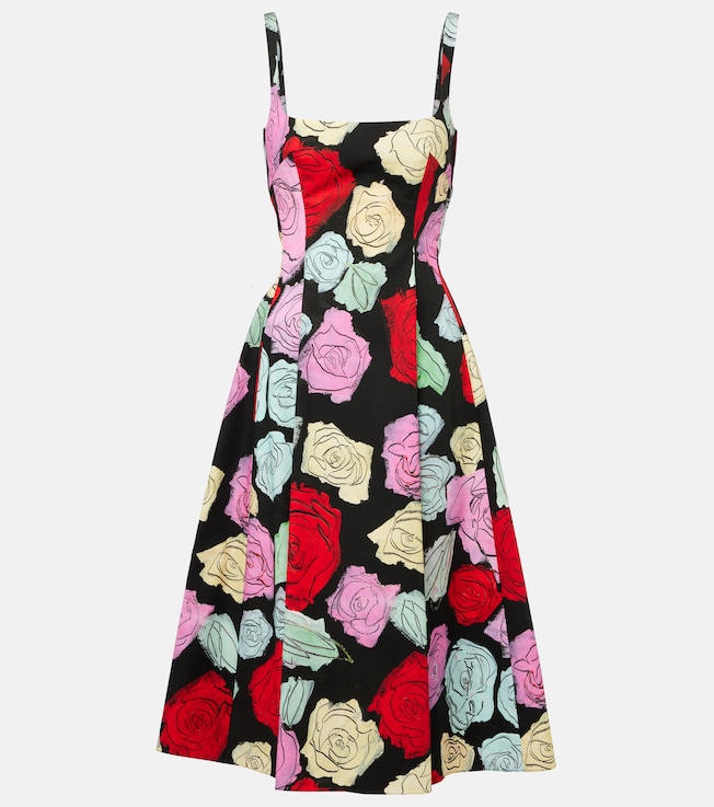 Floral cotton poplin midi dress | Marni