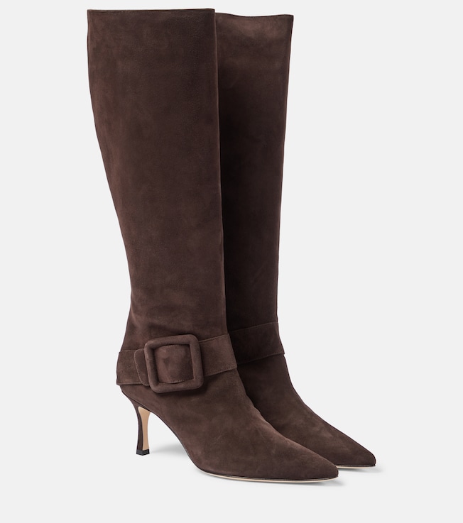 Bayhi Gala suede knee-high boots | Manolo Blahnik