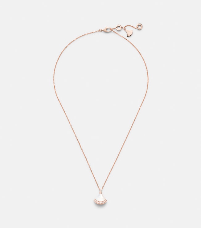 Divas' Dream 18kt rose gold necklace with mother-of-pearl diamonds | Bvlgari