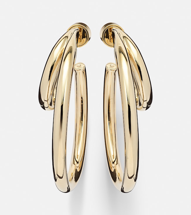 Double Baby 10kt gold-plated hoop earrings  | Jennifer Fisher