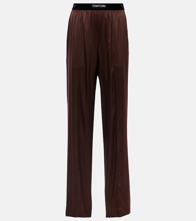 Logo silk-blend satin pajama pants | Tom Ford