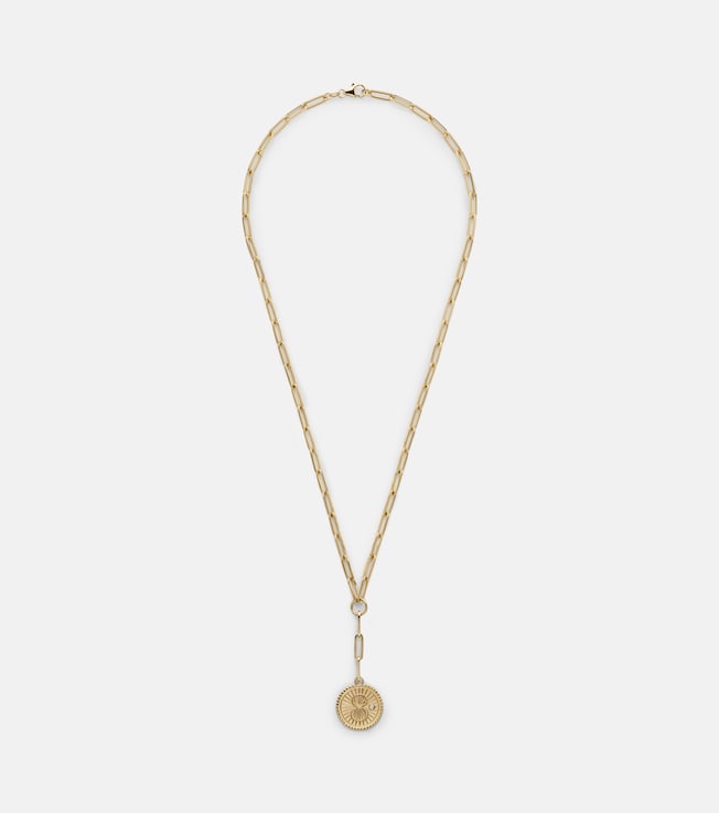 Karma Clip 18kt gold chain necklace with diamonds | FoundRae