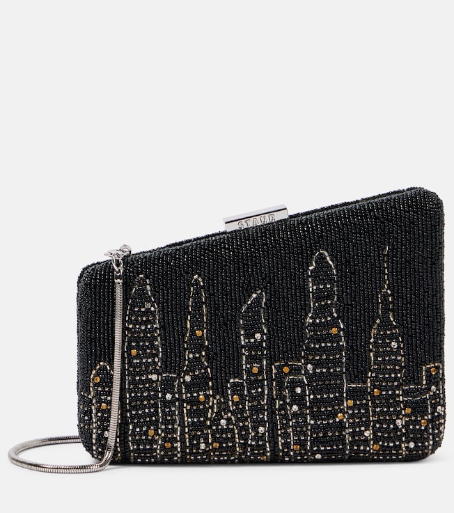 Carmella NYC Skyline beaded clutch | Staud