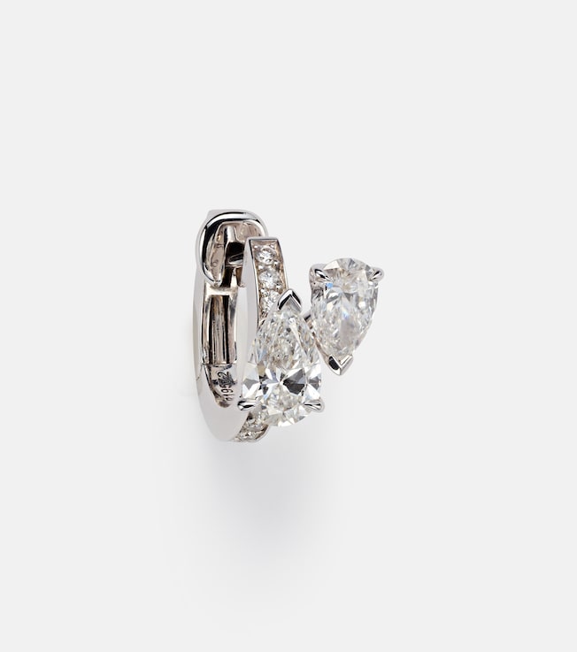 Serti Sur Vide 24kt white gold single earring with diamonds | Repossi