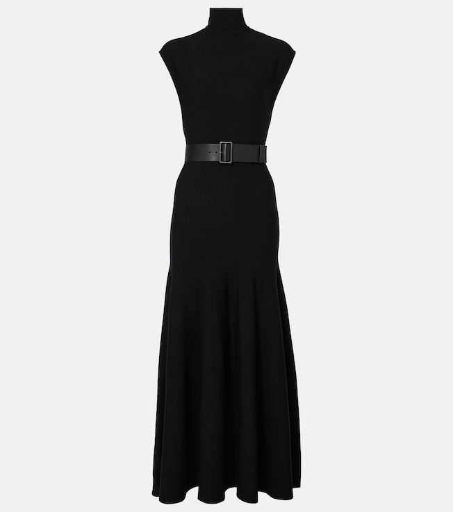 Belted wool-blend maxi dress | Alaïa