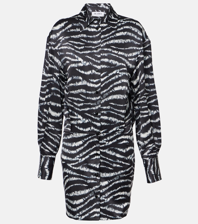 Silvye zebra-print satin shirt dress | The Attico