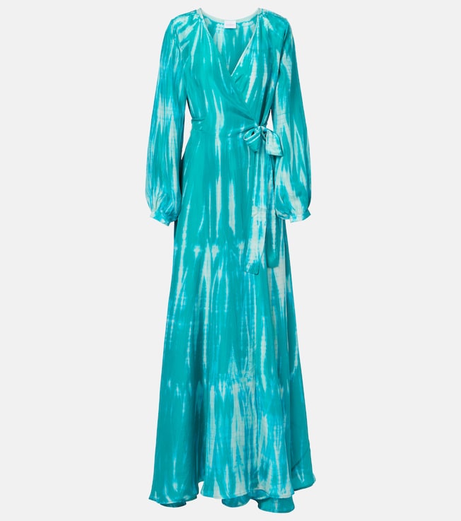 Tie-dye silk wrap dress | Anna Kosturova