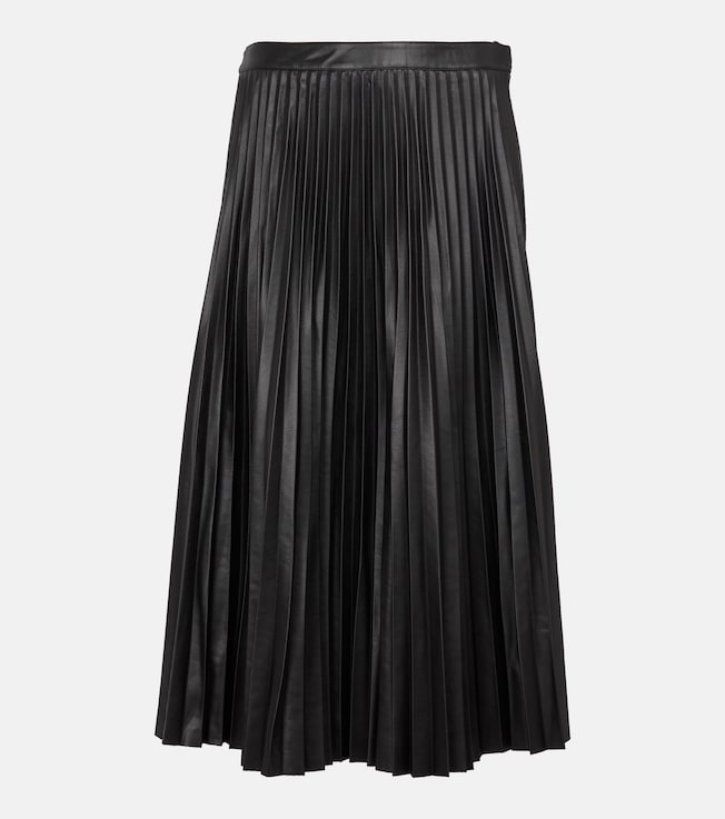White Label pleated faux leather midi skirt | Proenza Schouler