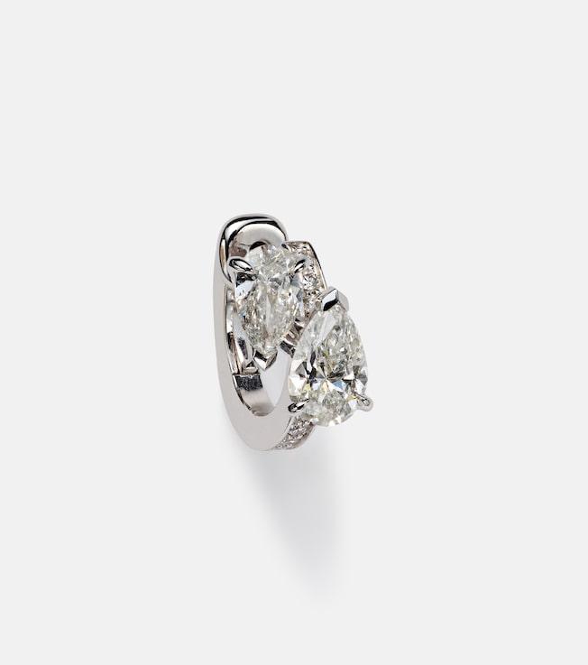 Serti Sur Vide 24kt white gold single earring with diamonds | Repossi