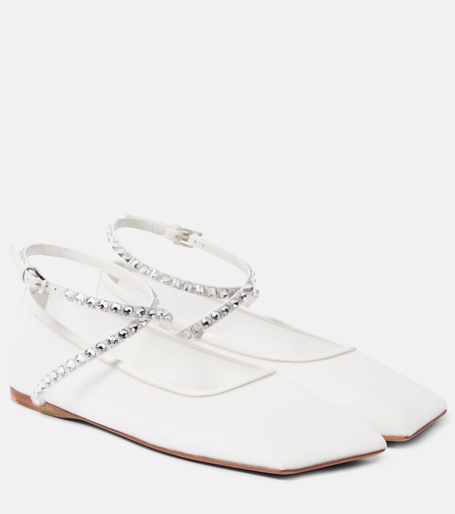 Ane embellished mesh ballet flats | Amina Muaddi