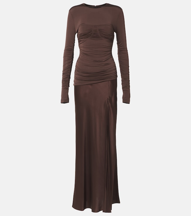 Alessia draped jersey and satin maxi dress | SIR