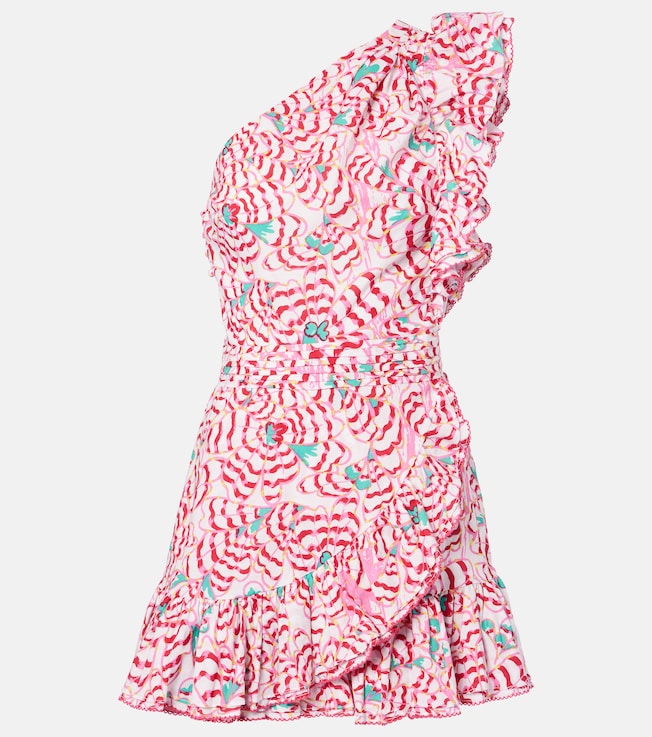 Corinne printed one-shoulder minidress | Poupette St Barth