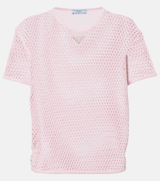 Cotton mesh T-shirt  | Prada