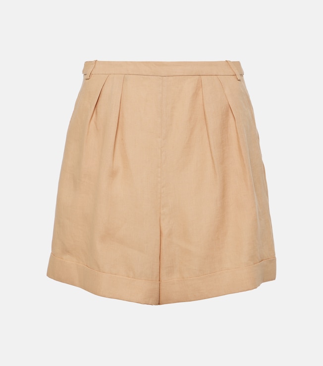 Pleated linen shorts | Loro Piana