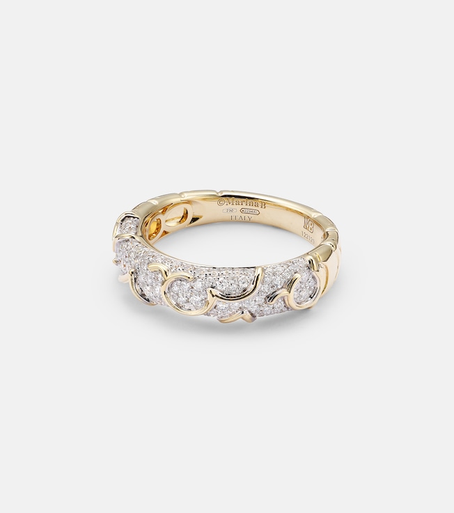 Ondine 18kt gold ring with diamonds | Marina B