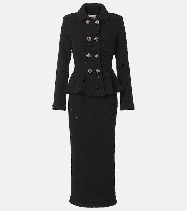 Peplum embellished blazer dress | Self-Portrait