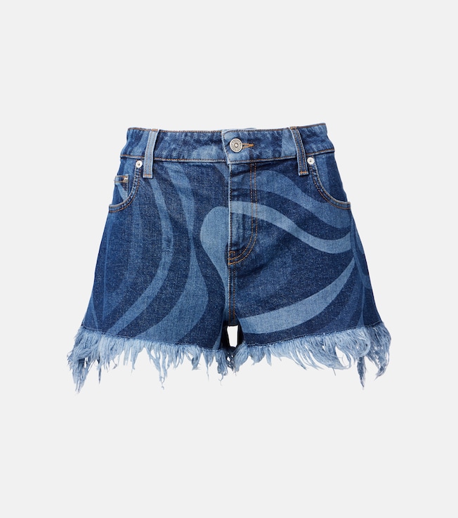 Marmo fringed denim shorts | Pucci