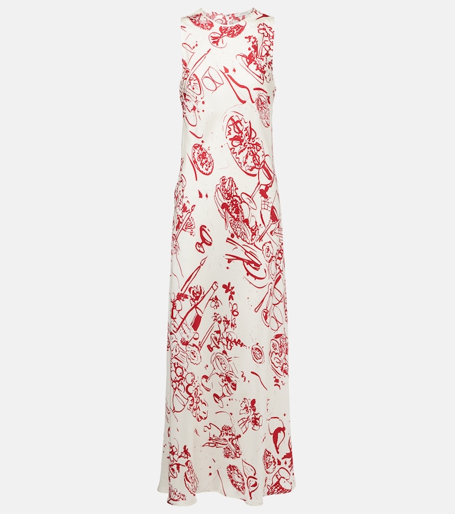 Printed silk maxi dress | Asceno