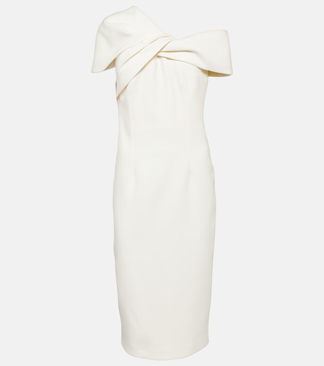 Salmone crêpe midi dress | Safiyaa