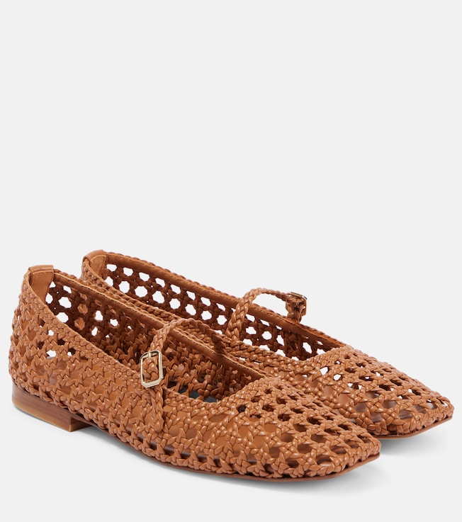 Paris woven leather ballet flats | Souliers Martinez