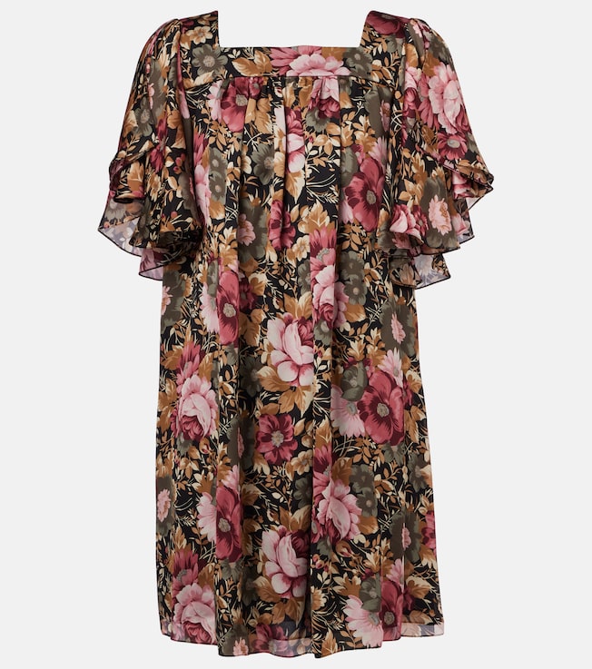 Floral silk chiffon minidress | Chloé