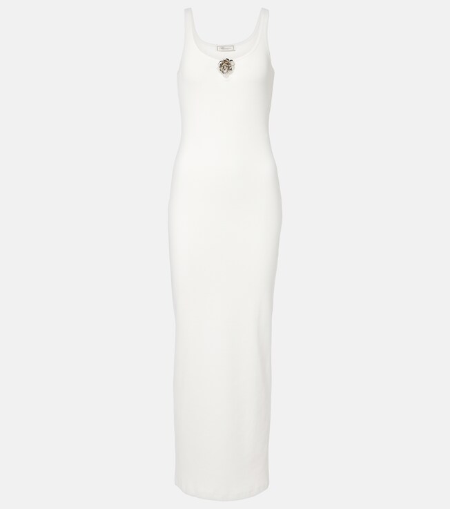 Ribbed-knit cotton jersey maxi dress | Blumarine
