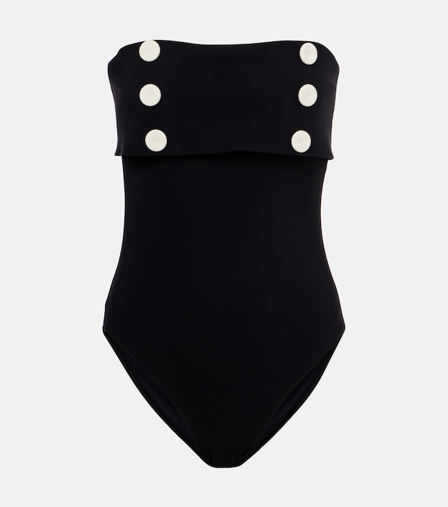 Embellished strapless swimsuit | Karla Colletto