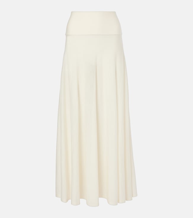 Low-rise virgin wool maxi skirt | Alaïa