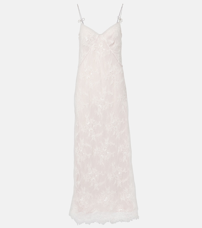 Rebrode embellished lace maxi dress | Blumarine