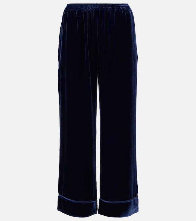 Brescia mid-rise velvet wide-leg pants  | Asceno