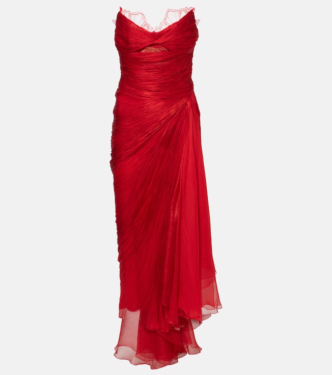 Jolie ruched silk bustier gown | Maria Lucia Hohan