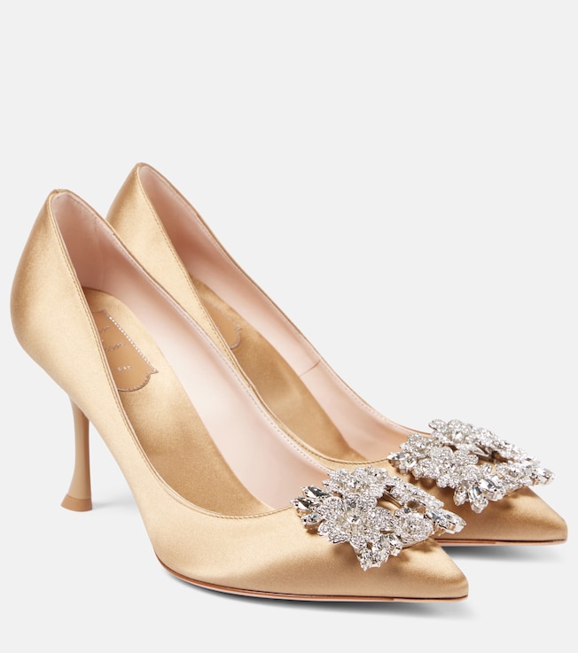 Efflorescence 85 embellished satin pumps | Roger Vivier