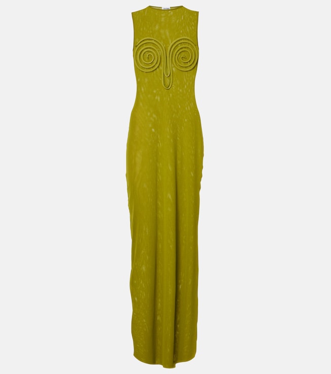 Appliqué mesh maxi dress | Jean Paul Gaultier