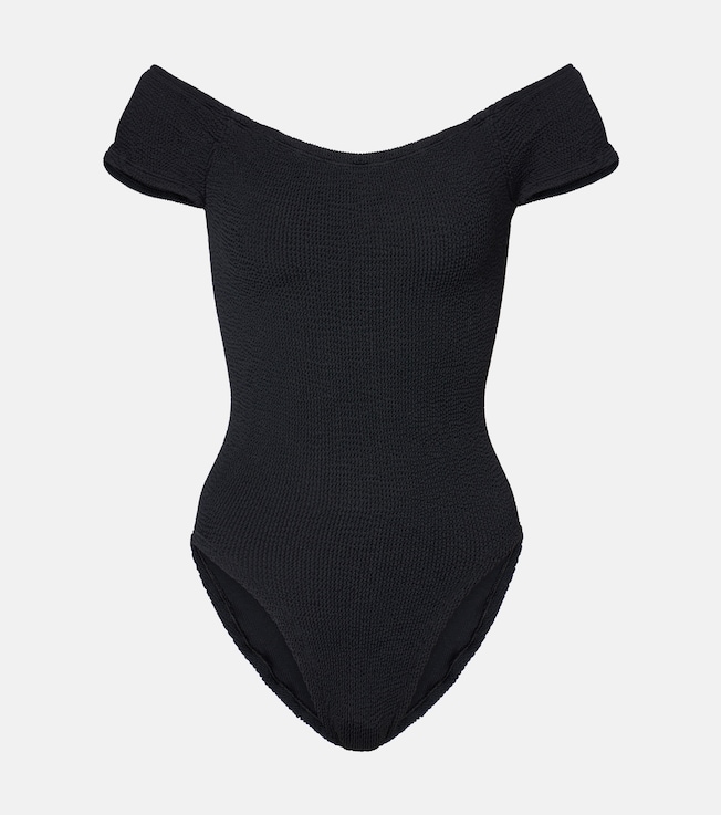 Grace off-shoulder swimsuit | Hunza G