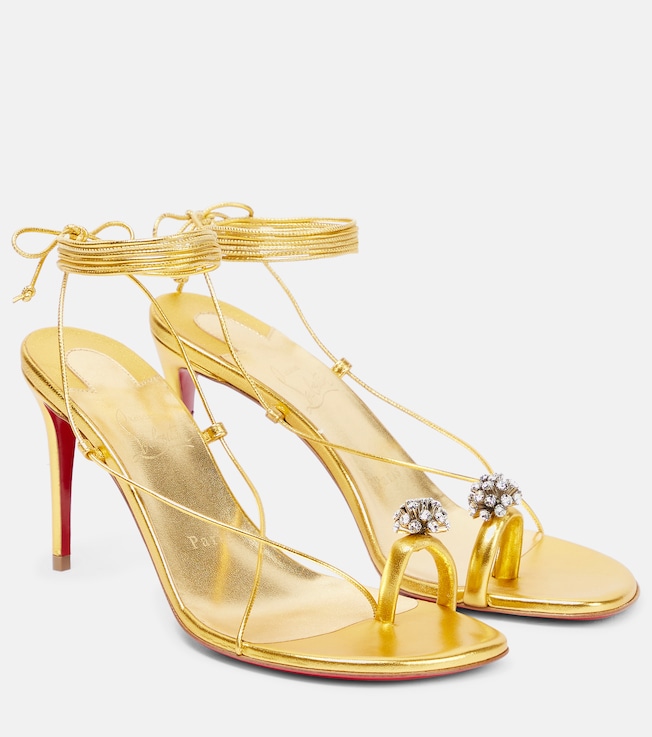 Just Un Fil embellished leather sandals | Christian Louboutin