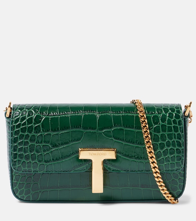 Wallis Mini croc-effect leather shoulder bag | Tom Ford