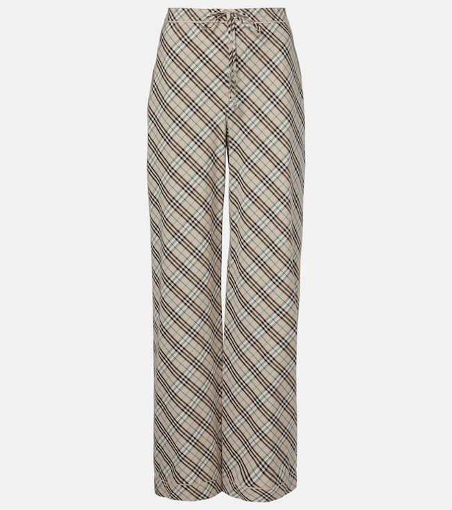 Burberry Check cotton wide-leg pants | Burberry