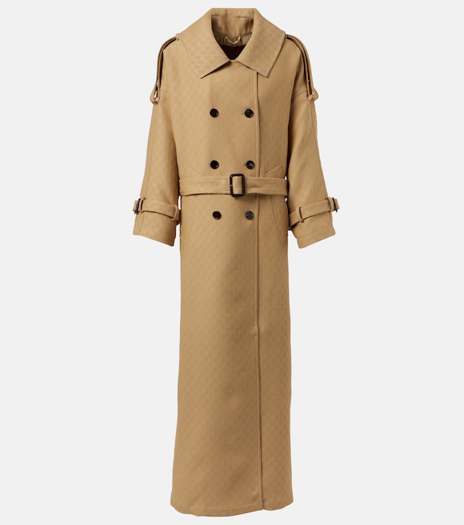 GG wool and silk crêpe trench coat | Gucci