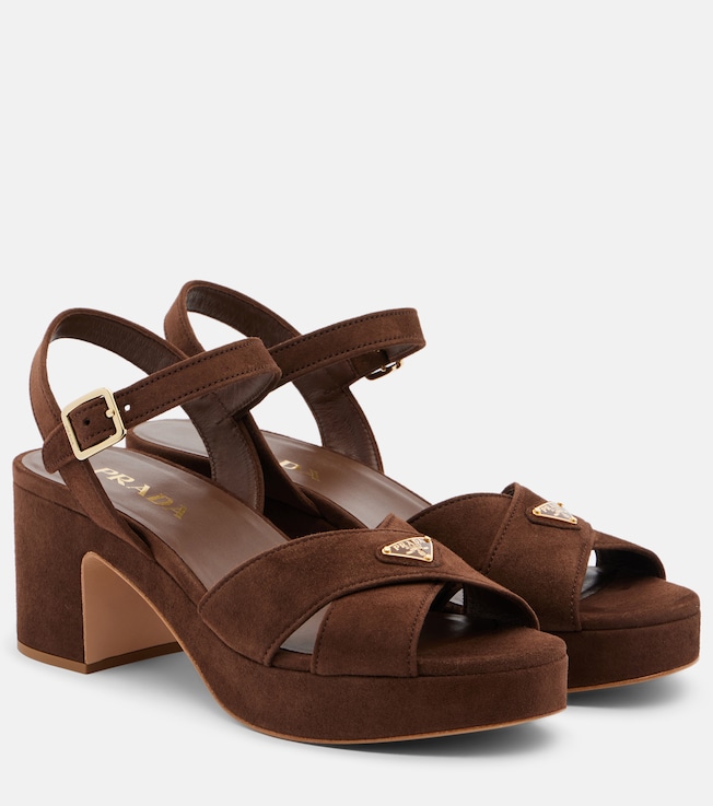 Suede platform sandals | Prada