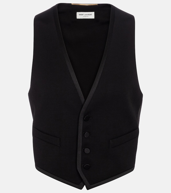 Wool grain de poudre vest | Saint Laurent